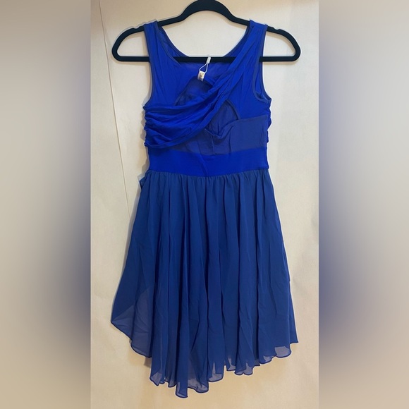 NWT iEFiEL Dance Leotard Dress Blue Costume Size Small - Picture 2 of 6